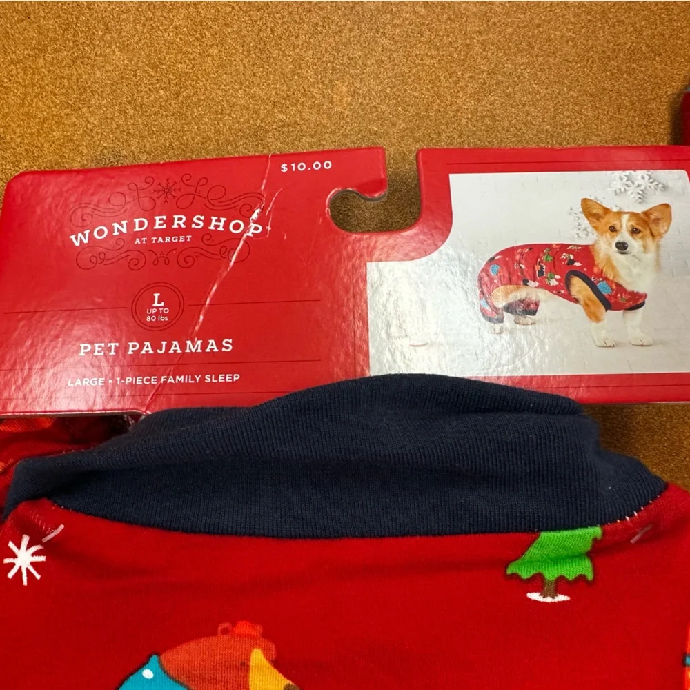 Wondershop Dogs Christmas PJs various sizes red with gnomes‎